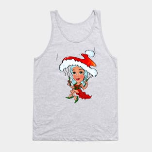 Charming Christmas Elf Skydiving Tank Top